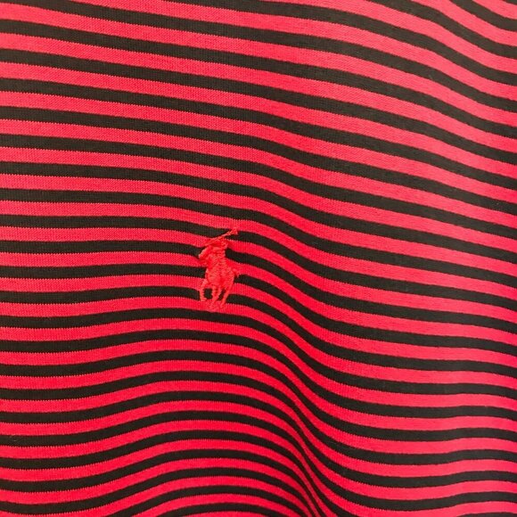 Polo Golf by Ralph Lauren Men's 2-Button Striped Polo Shirt Sz XXL in Red, Black - Picture 4 of 14